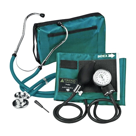 ProKit Aneroid Sphygmomanometer With Sprague Scope, Adult, Teal